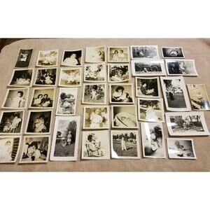 Lot 35 Vintage 1920-30's Baby PHOTOS Family Outfits Dad Holding Rocking #159